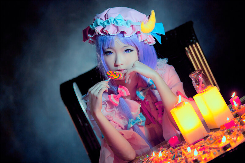 Cosplayer with Lollipop — Purple