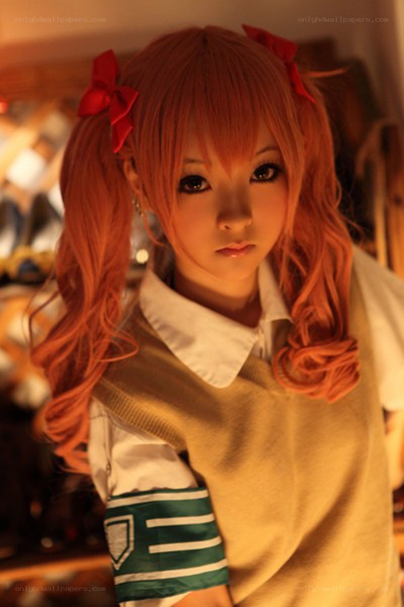 cosplayer with orange hair