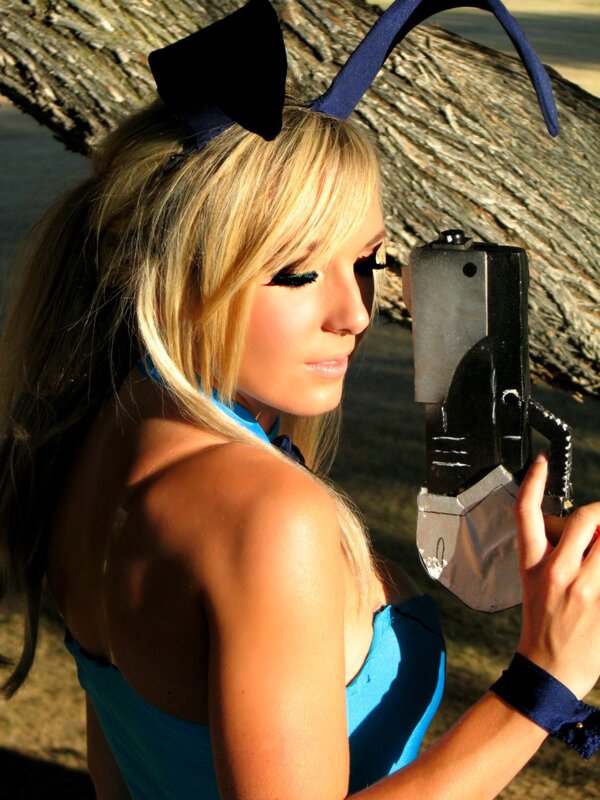 cosplayer with prop gun