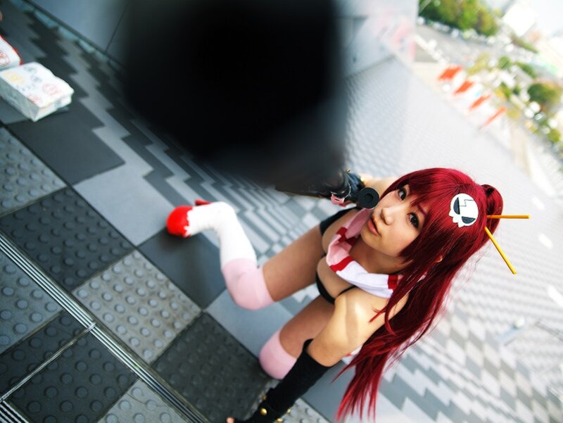 Cosplayer with Red Hair — Dramatic