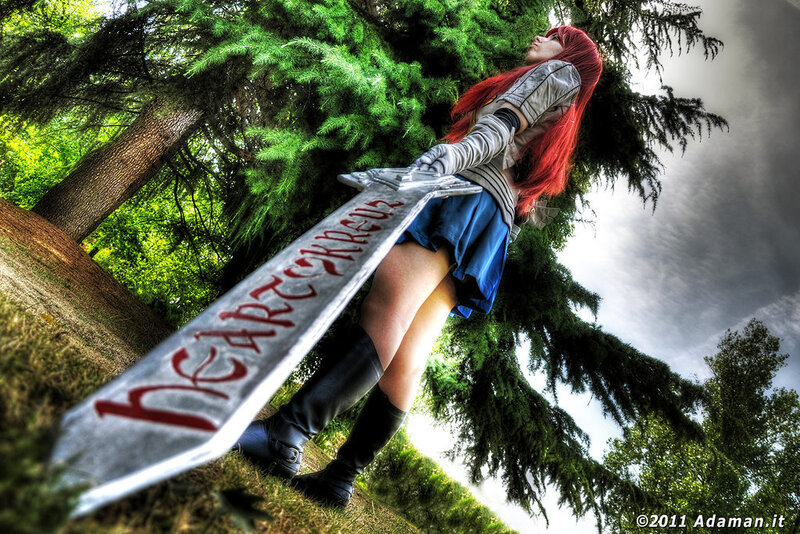 Cosplayer with Red Hair — Green