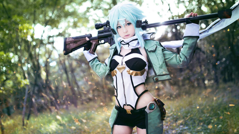 Cosplayer with Rifle