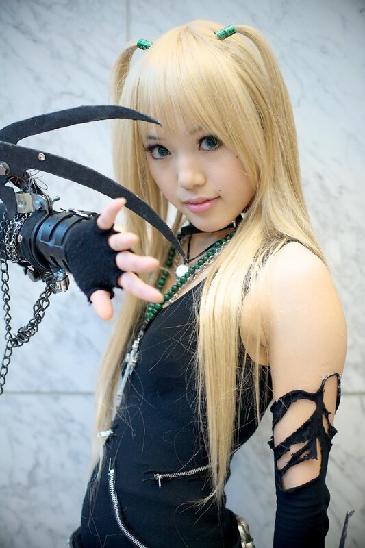 cosplayer with scythe prop
