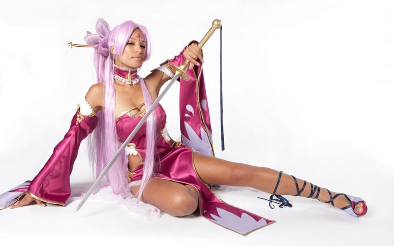 Cosplayer with Sword — Pink