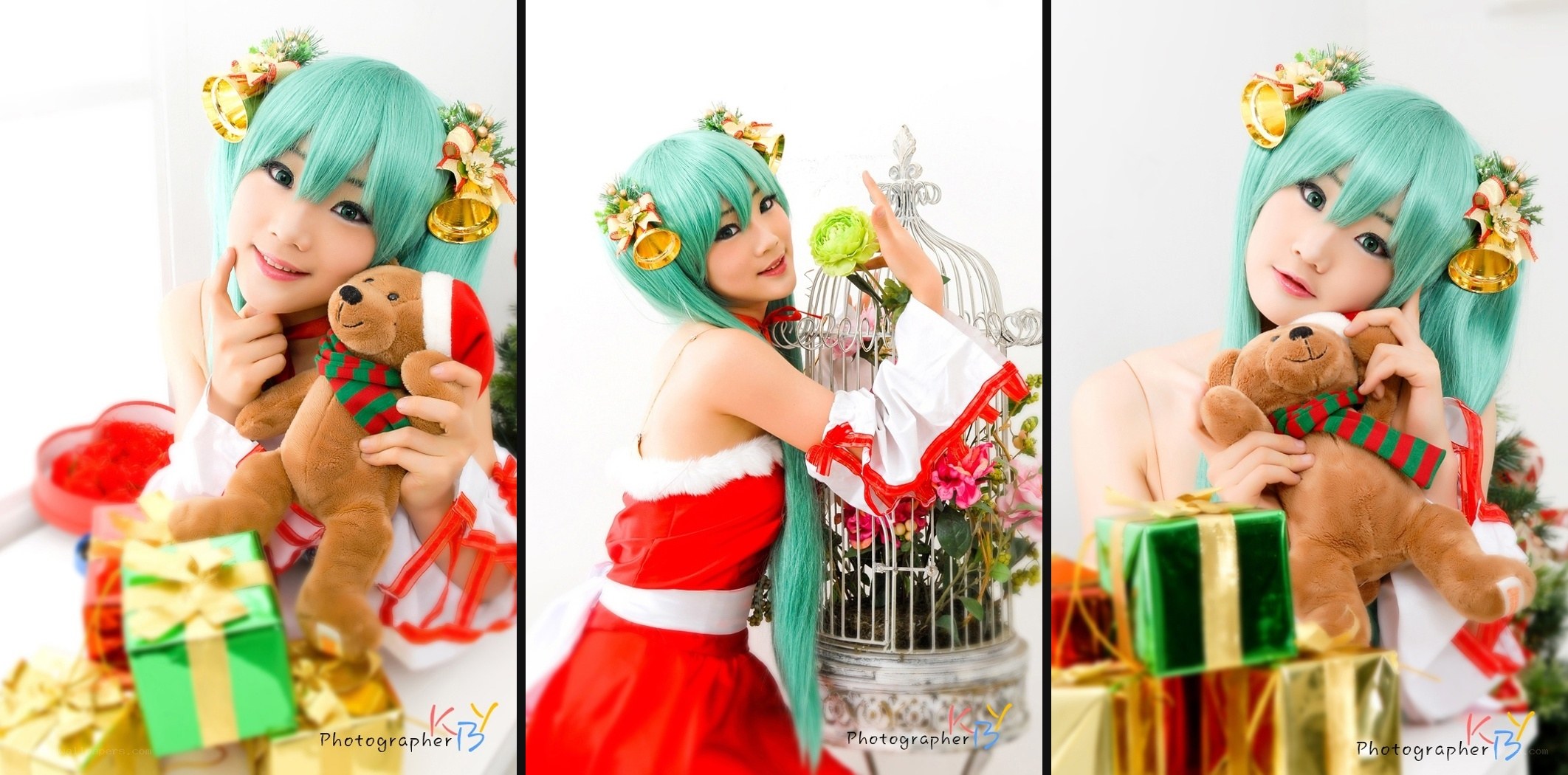 cosplayer with teddy bear
