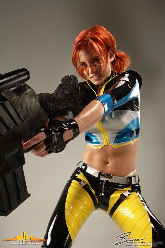 cosplayer with weapon