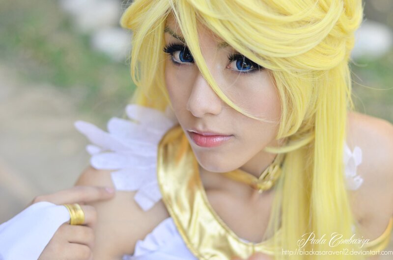 Cosplayer with Yellow Hair — Dramatic