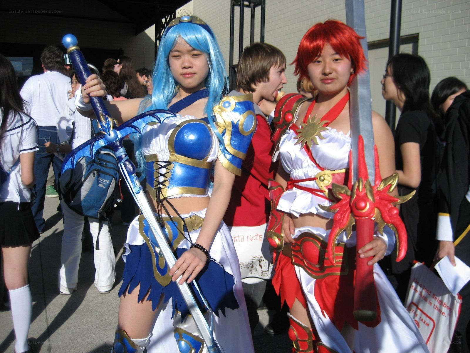Cosplayers at a convention