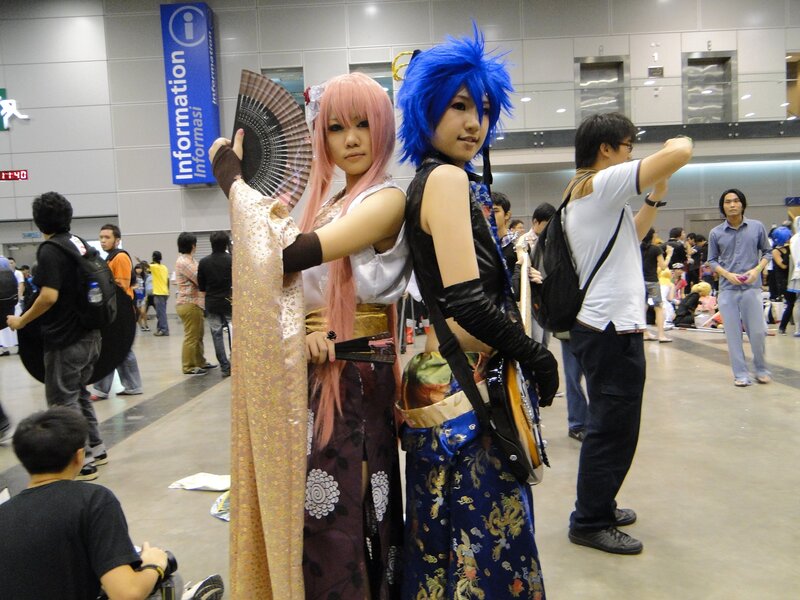 Cosplayers at a convention