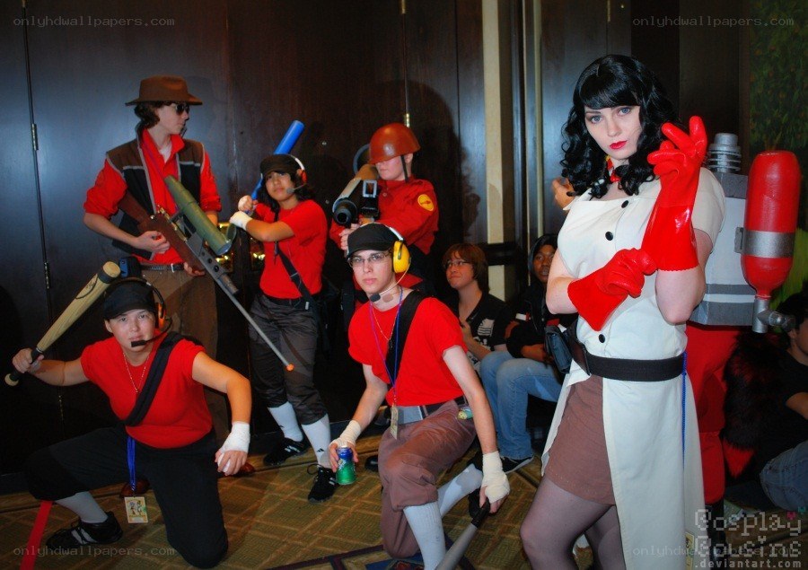 cosplayers at a convention