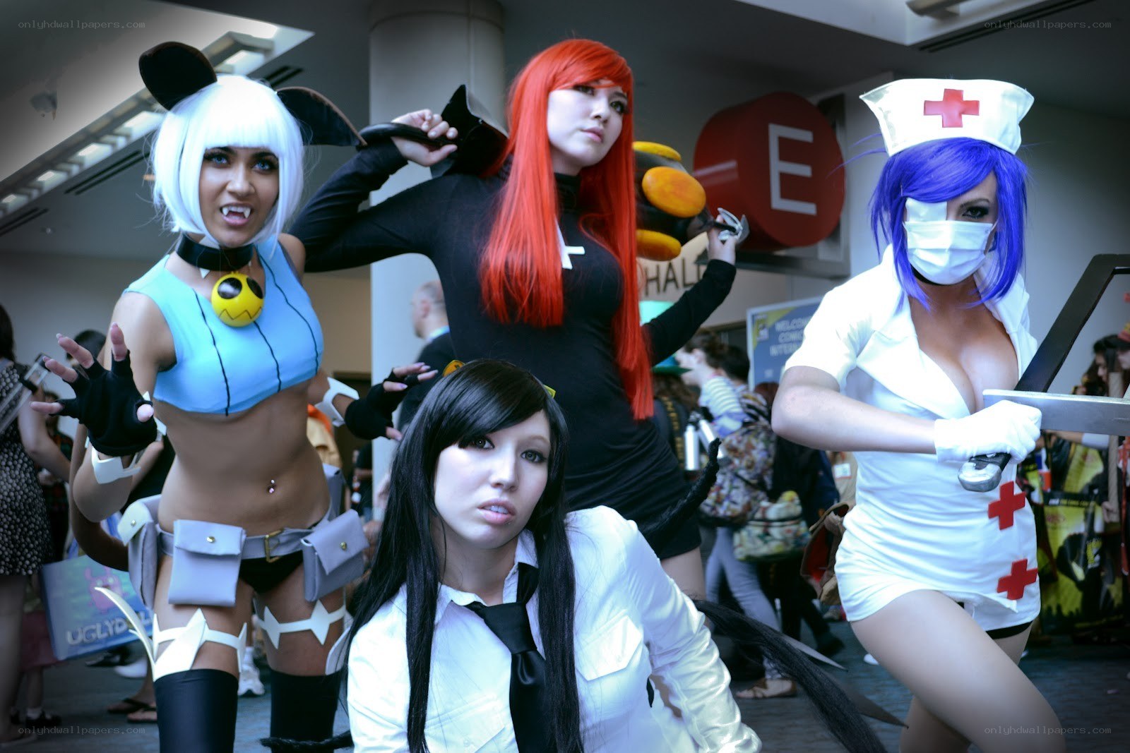 Cosplayers at a convention