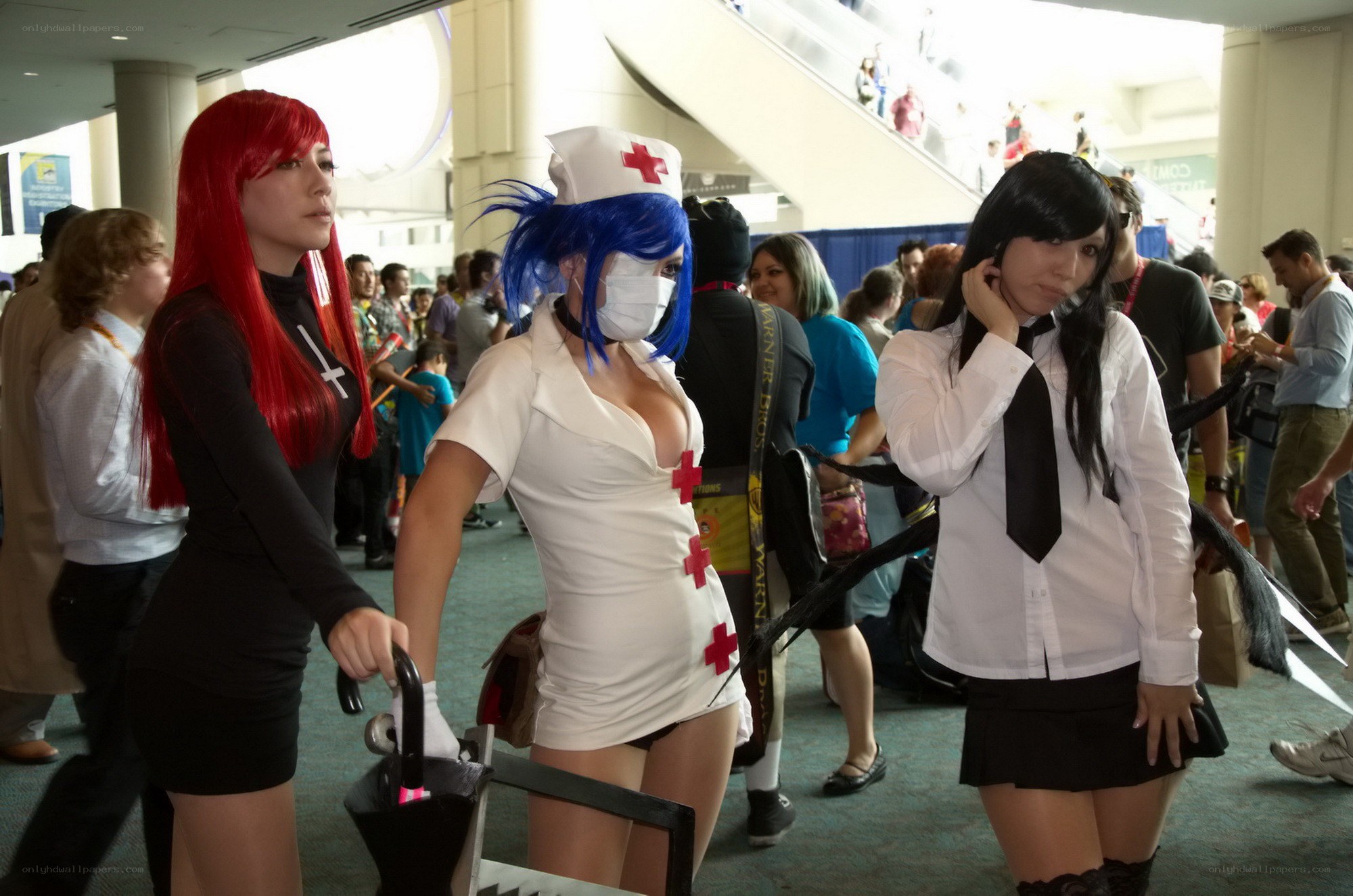Cosplayers at a convention