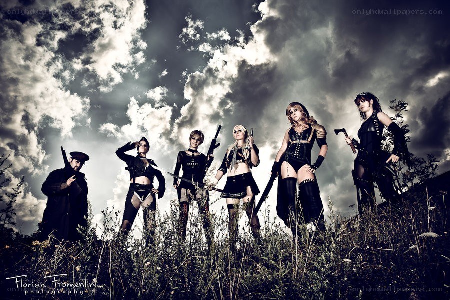 cosplayers in dramatic pose