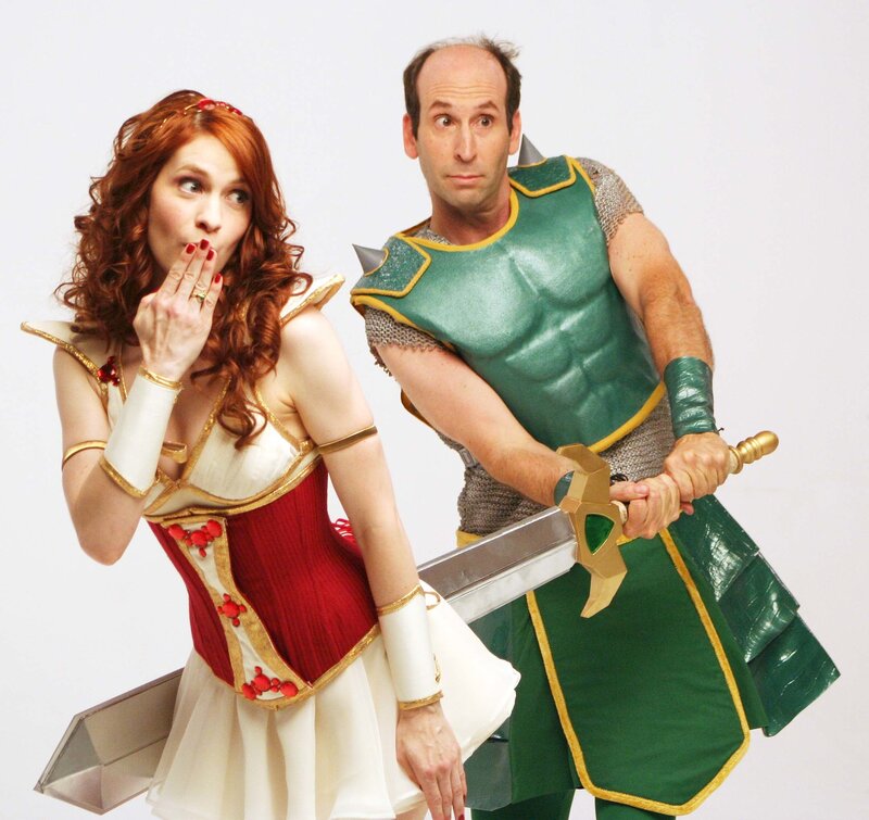 cosplayers in fantasy costumes