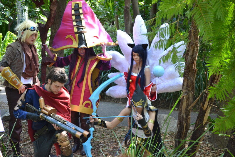 Cosplayers in Forest — Green, Dramatic