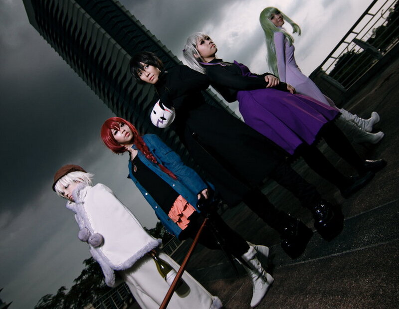 Cosplayers on a Rooftop