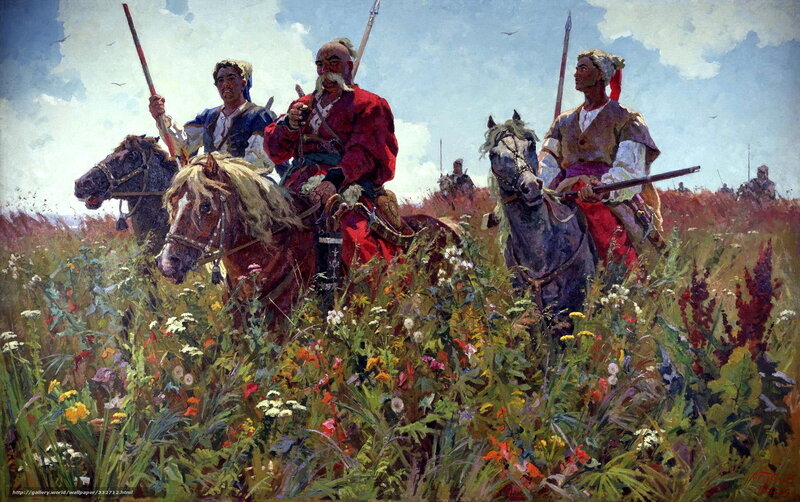 Cossacks on a summer field