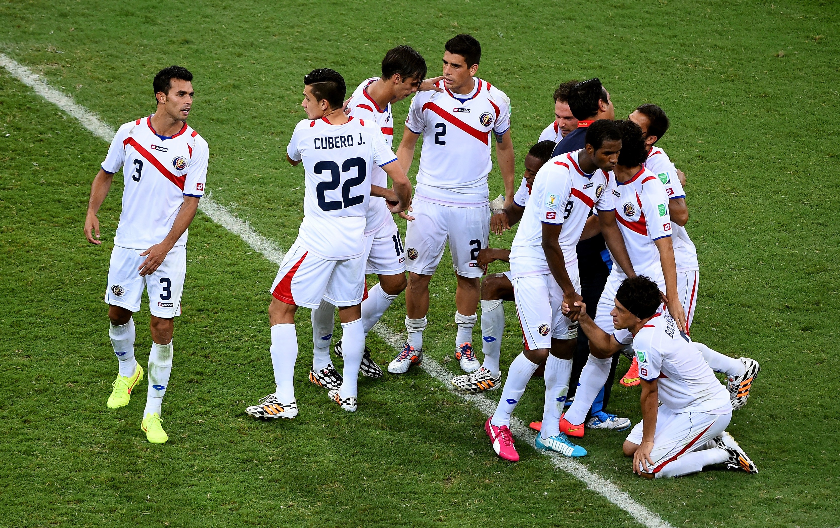 Costa Rica soccer team huddle