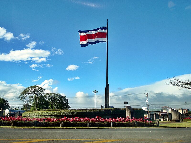 Costa Rican Flag on Pole
