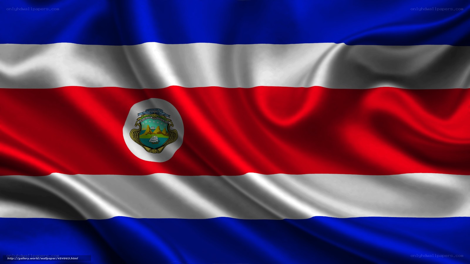 Costa Rican flag waving