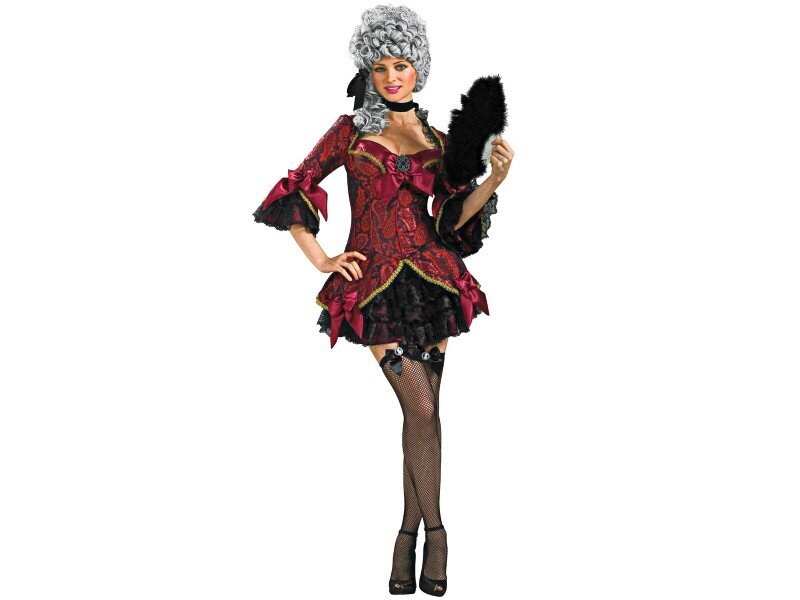 costume with wig and fan
