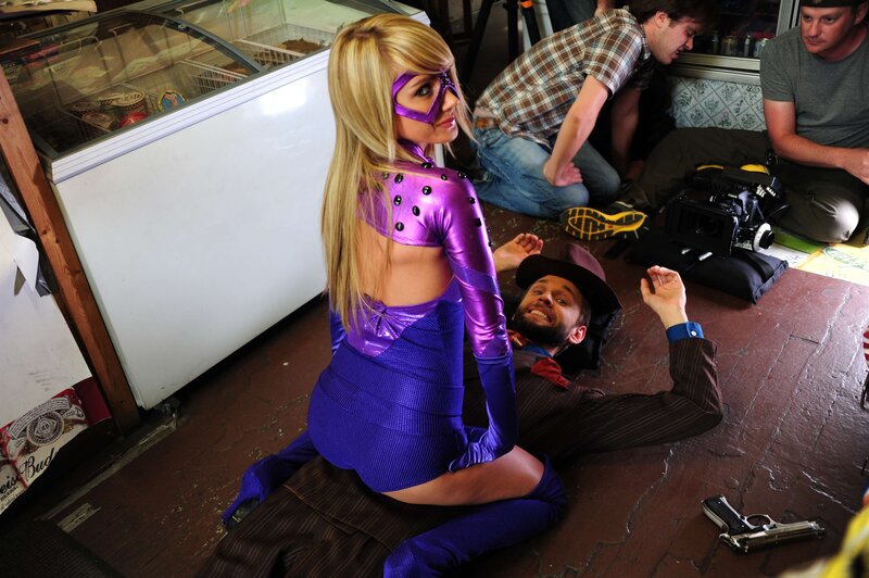 costumed actress on set