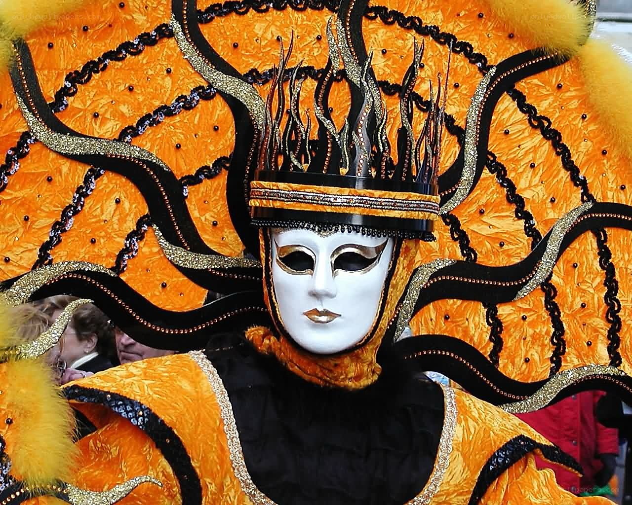costumed carnival performer