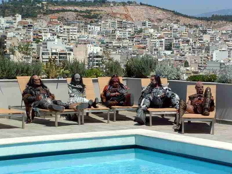 Costumed Characters on Lounge Chairs