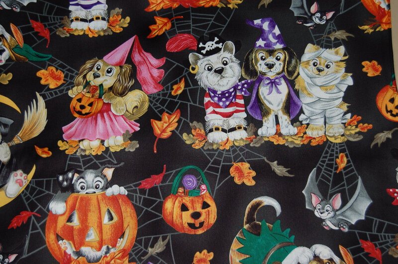 Costumed Dogs on Fabric