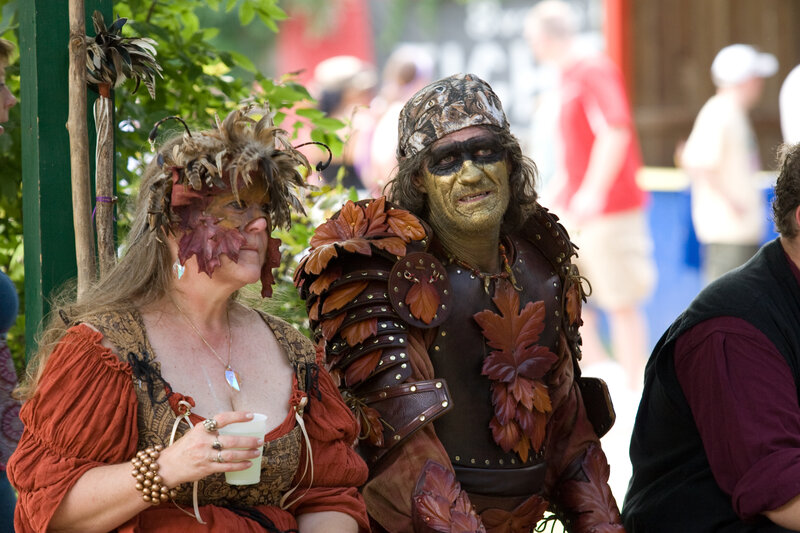 Costumed festival attendees