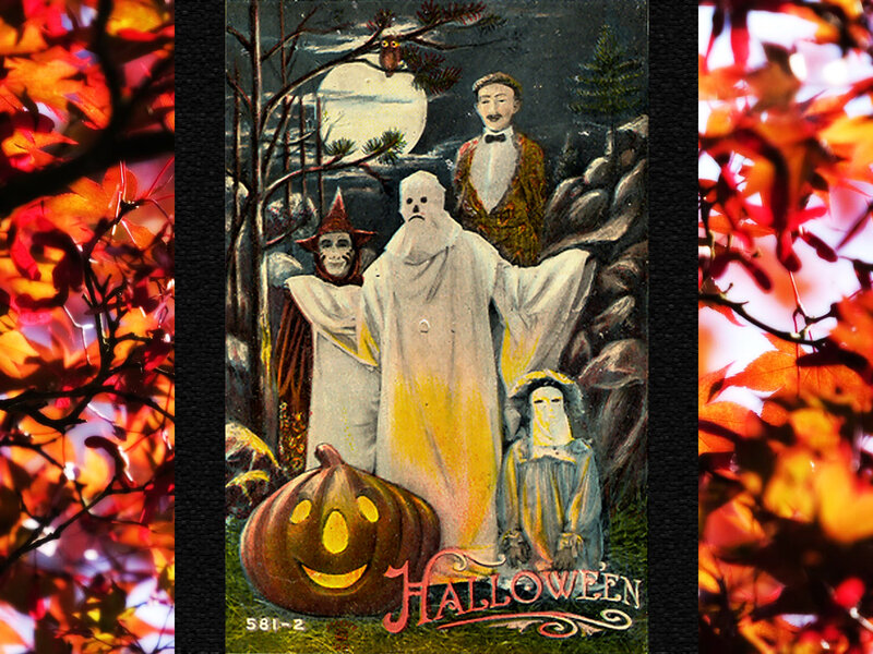 Costumed Figures in Forest
