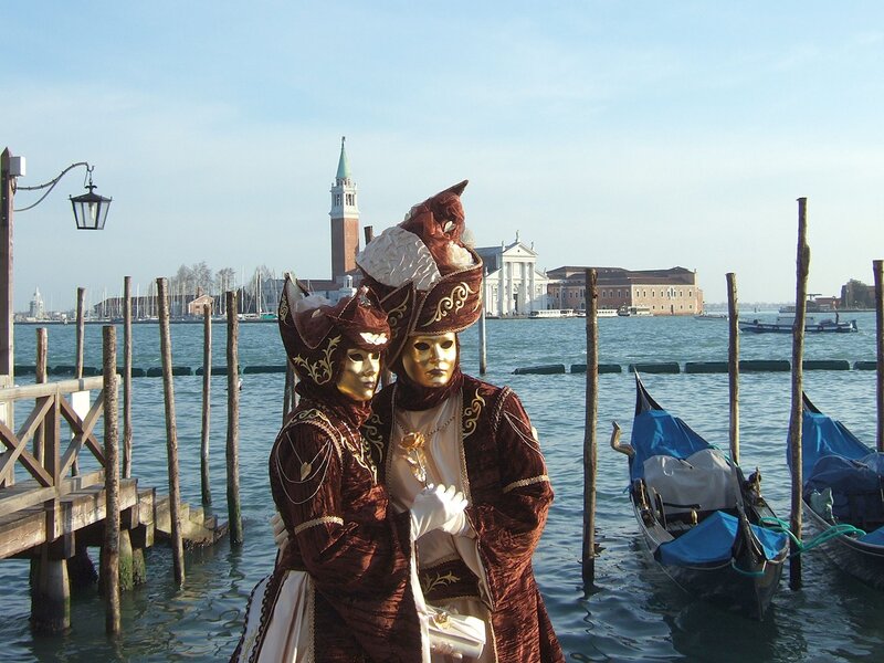 Costumed Figures on Dock