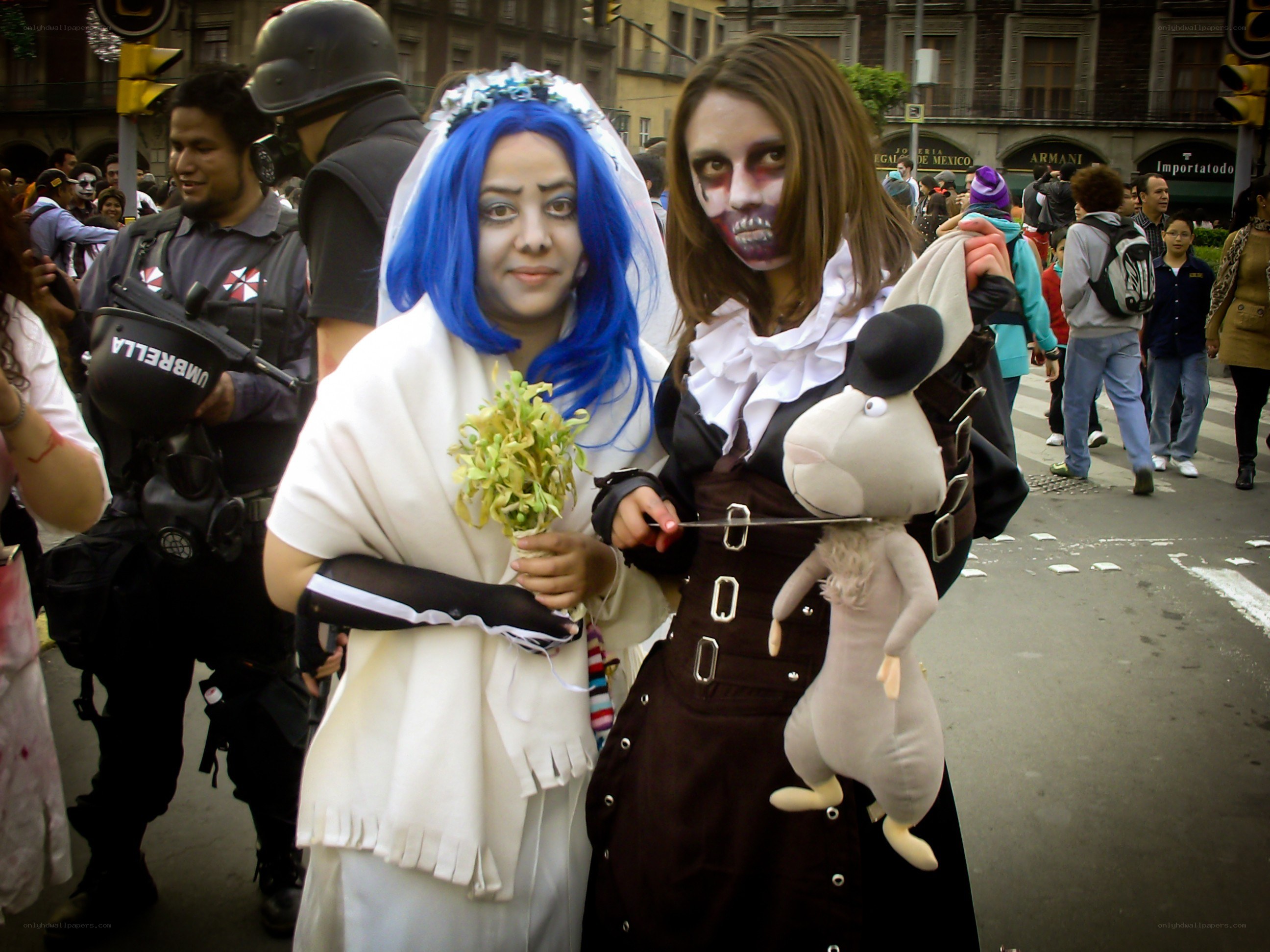 Costumed participants at a parade