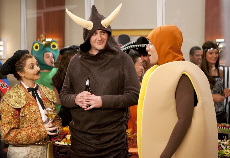 Costumed party guests
