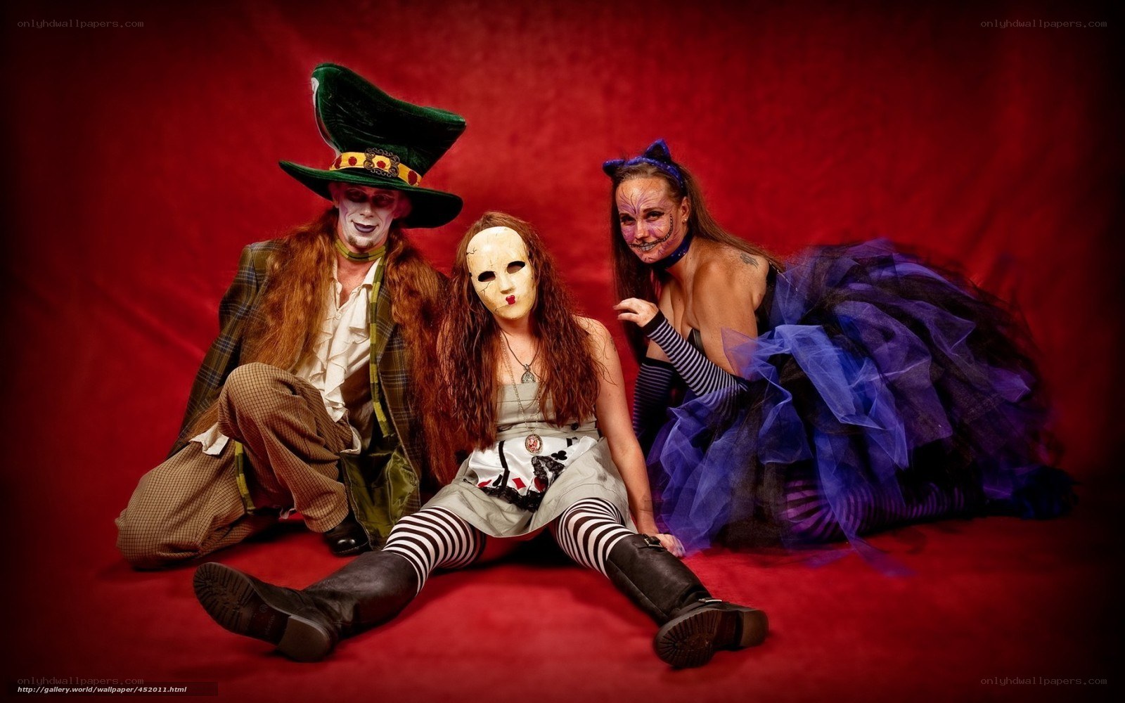 costumed performers in studio