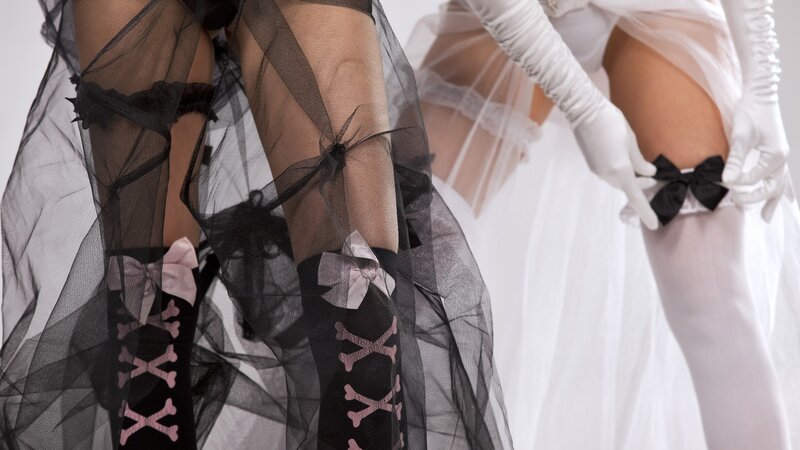costumes with bows and stockings