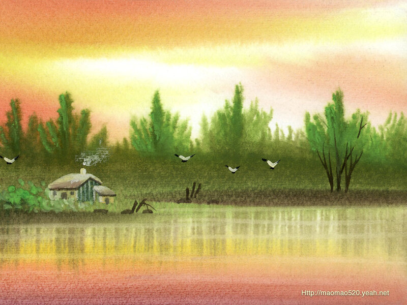Cottage by a Lake — Orange