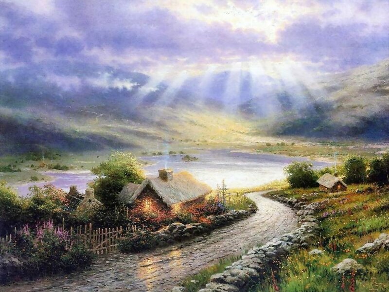 Cottage by a Lake — Purple