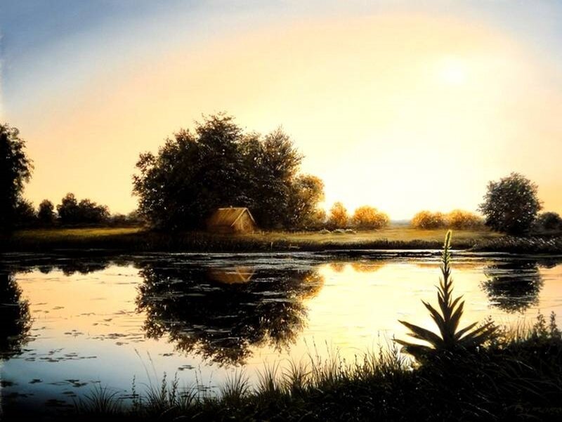 Cottage by a Lake — Yellow