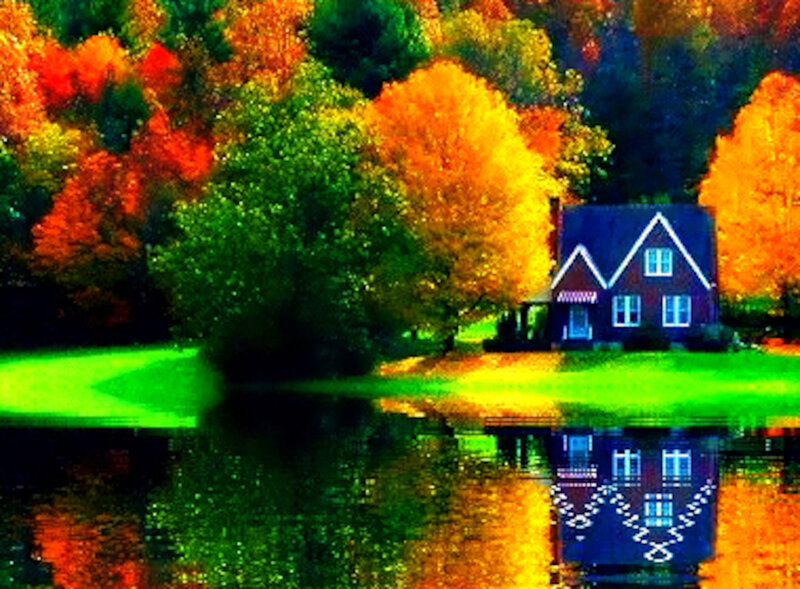 Cottage by Lake — Green, Serene