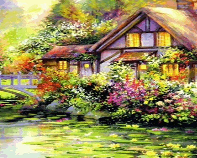 Cottage by Pond