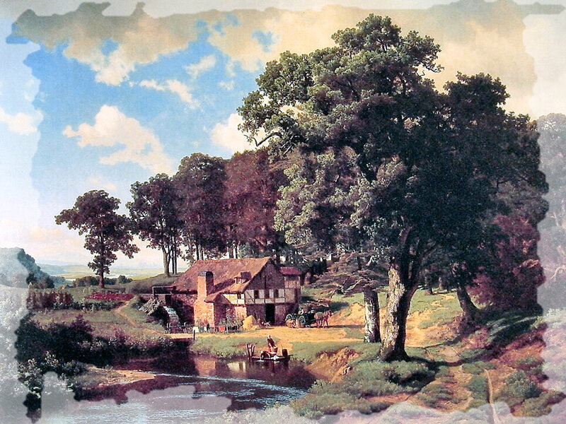 Cottage by River — Green, Serene