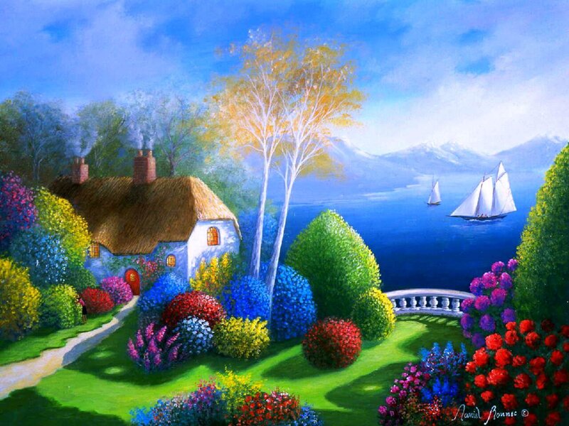 Cottage by the Lake — Blue