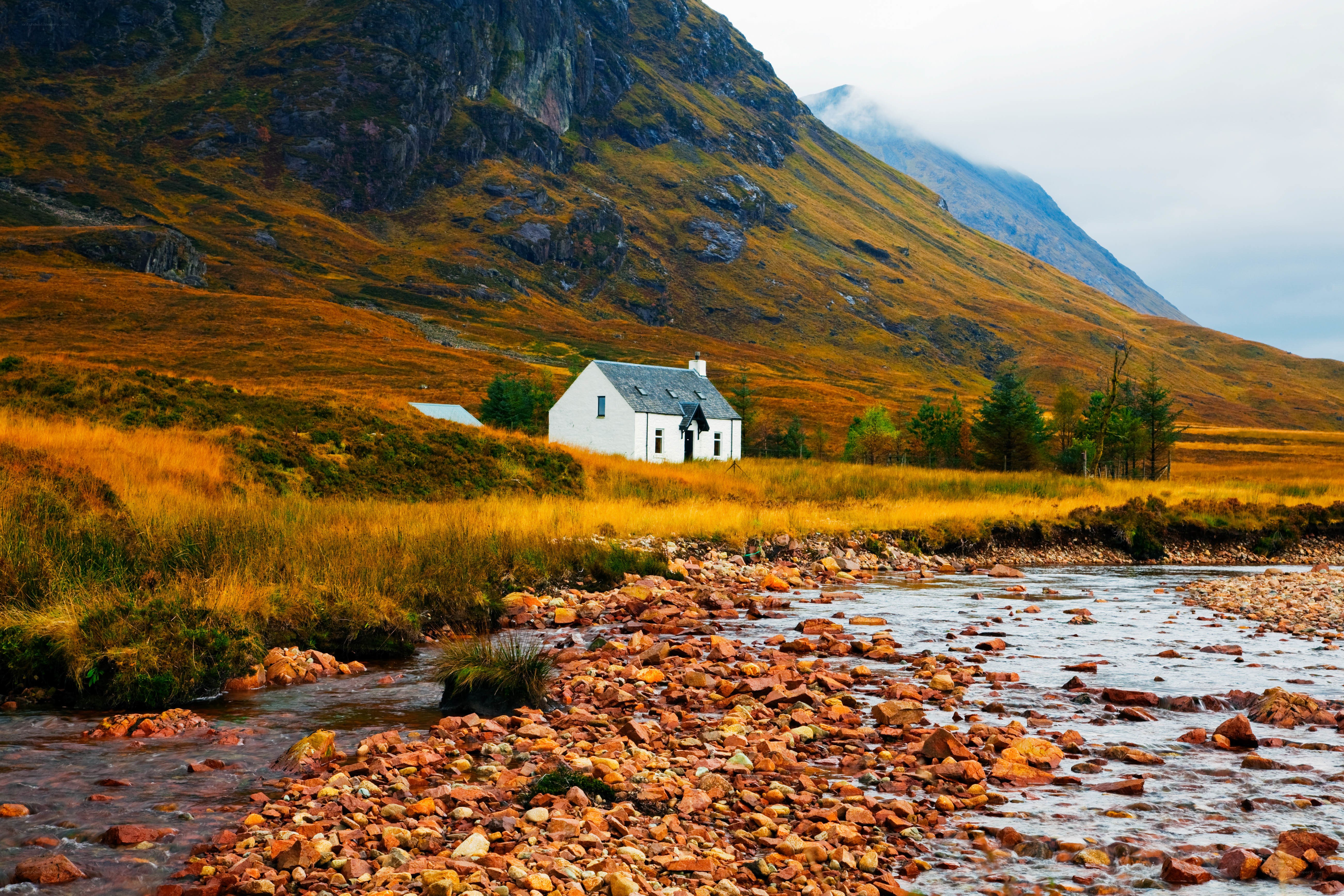 Cottage by the river in Scotland