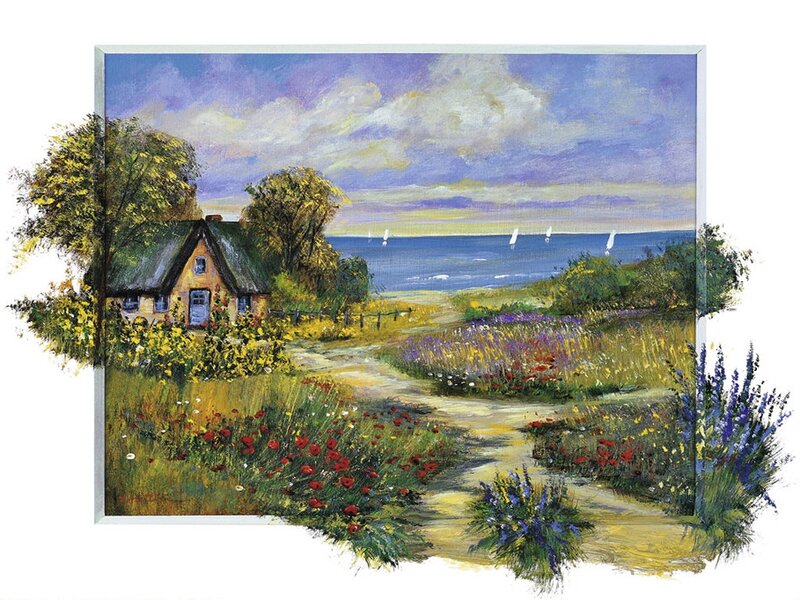 Cottage by the Sea — Blue, Serene, Afternoon