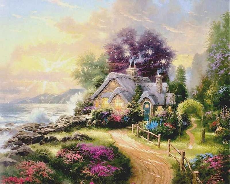 Cottage by the Sea — Green, Serene