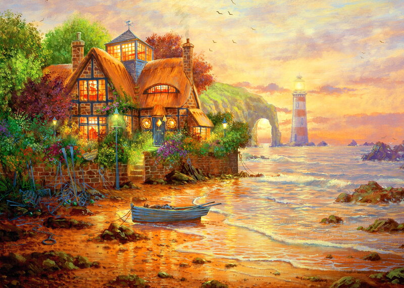 Cottage by the Sea — Orange, Serene