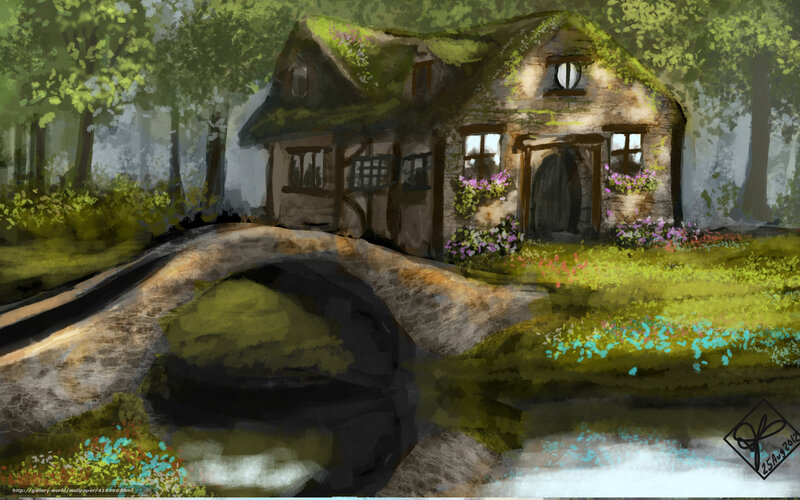Cottage by the stream