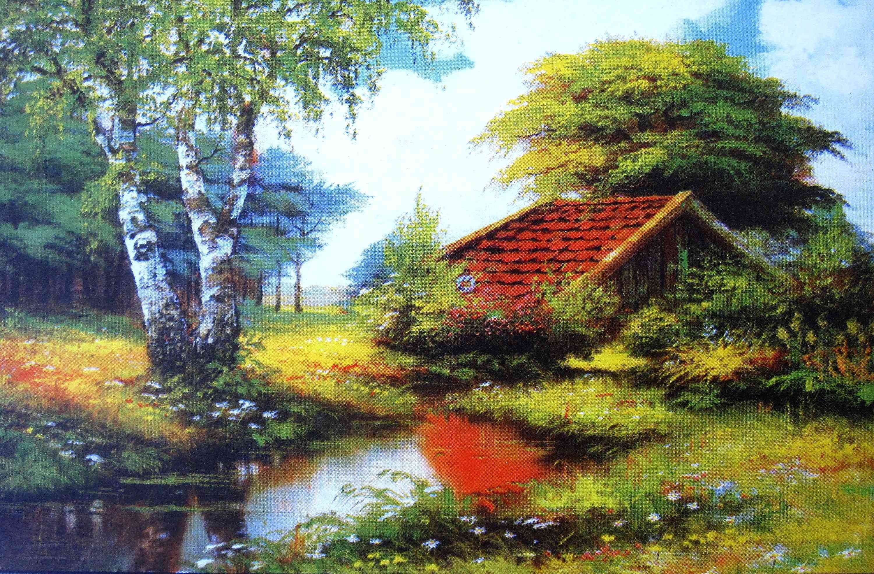 Cottage by the stream