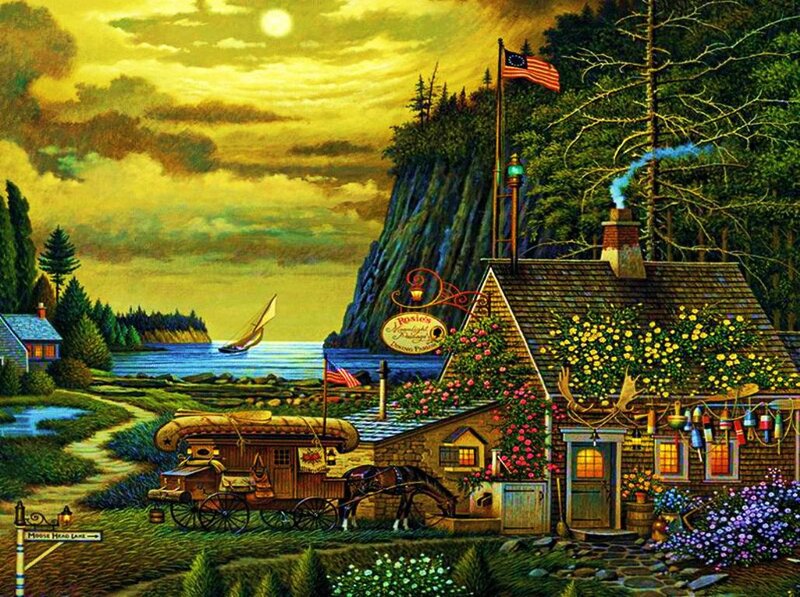 Cottage by the Water — Yellow